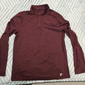 NWOT Fila Men's Quarter Zip Wine Colored Long Sleeve Top